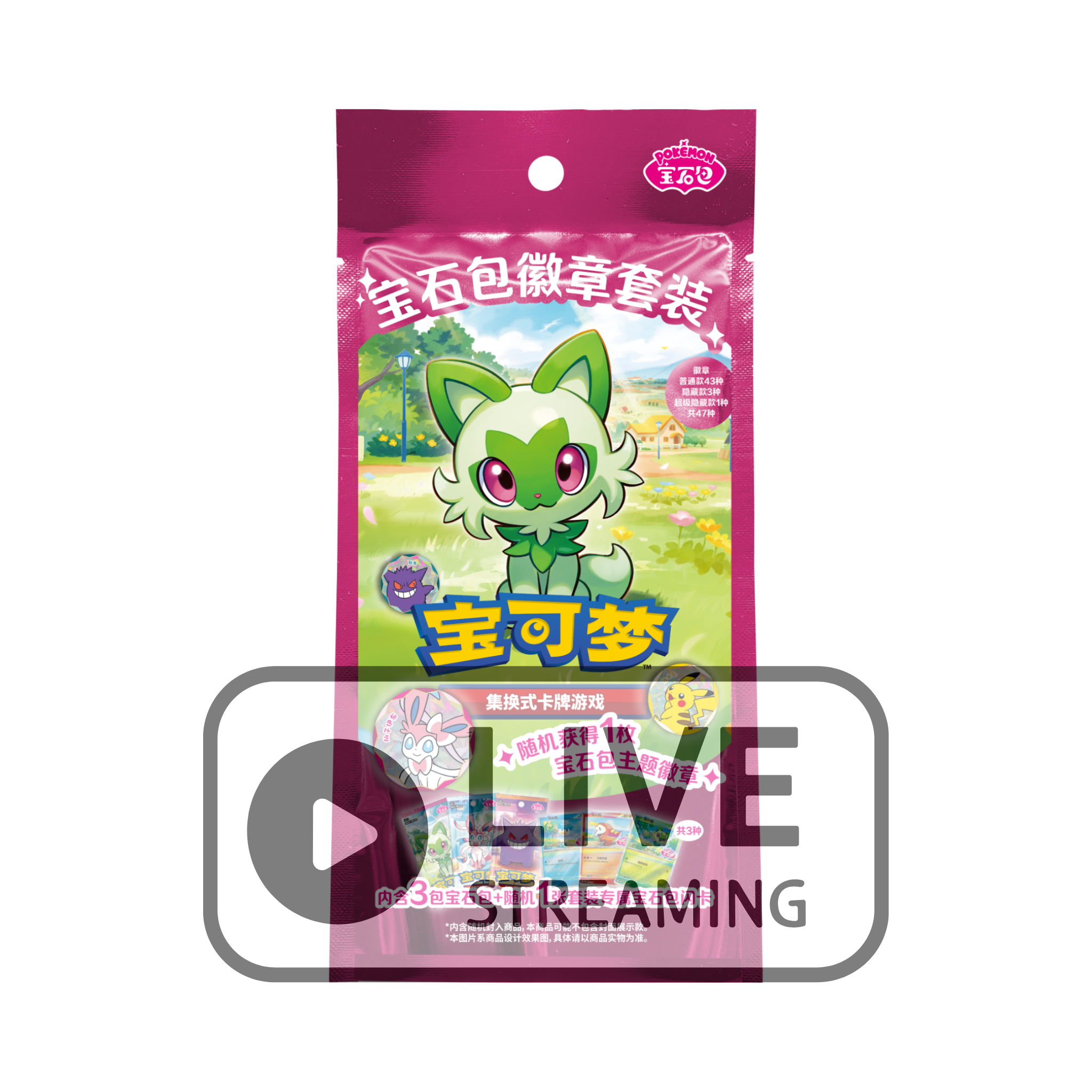 (LiveBreake) Pokémon Gem Pack Badge Set - Simplified Chinese